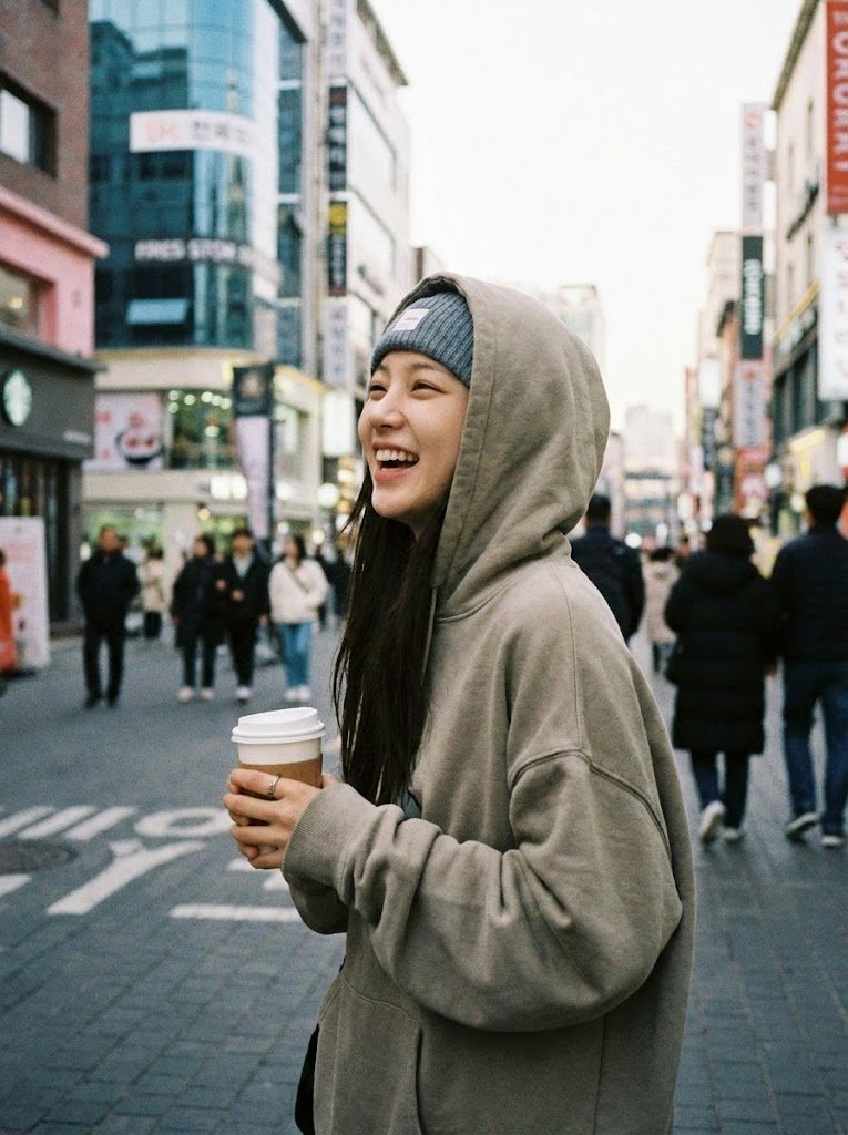 一张韩国流行明星的抓拍照片