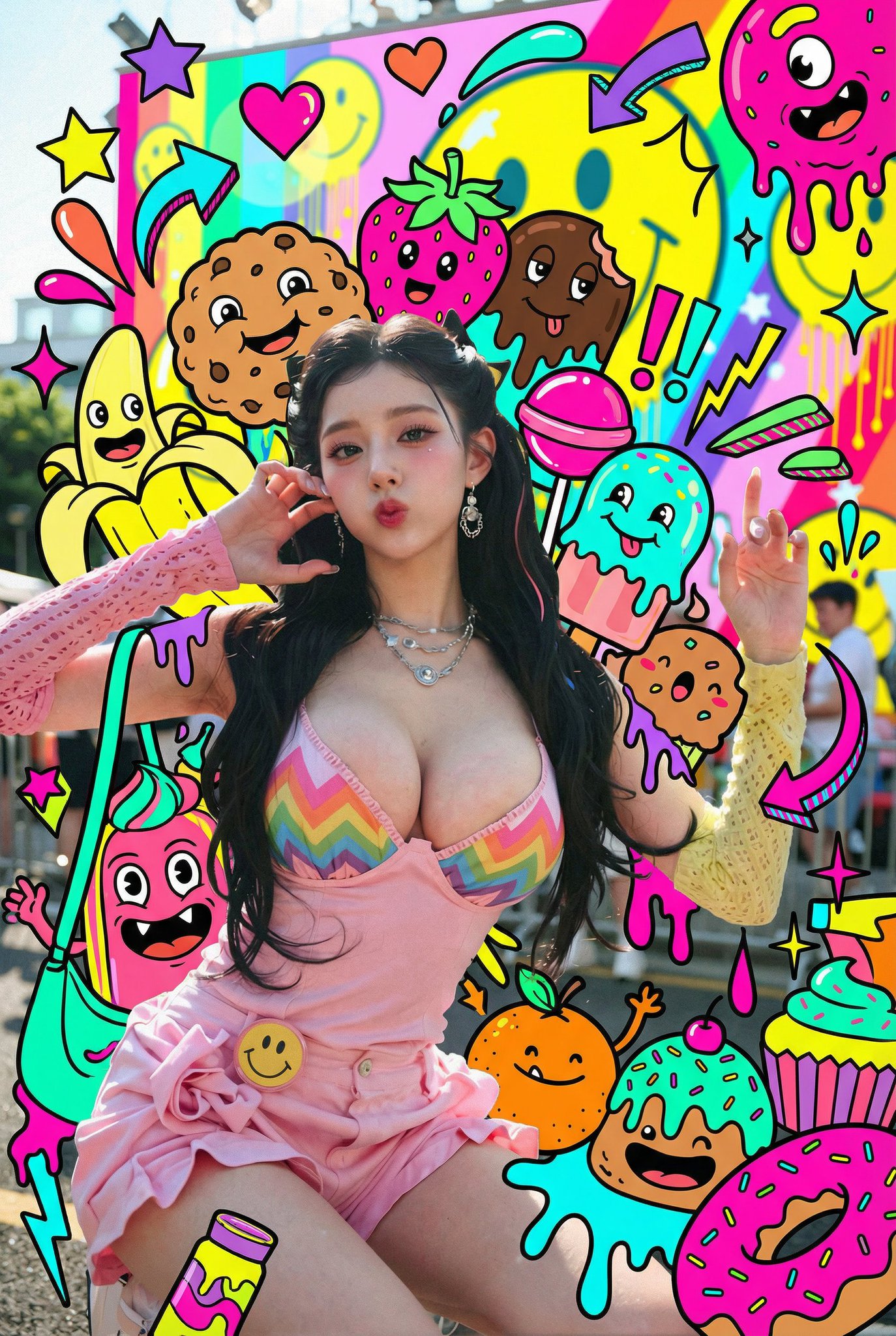 在人物周围添加糖果怪兽 2 在人物周围添加糖果怪兽