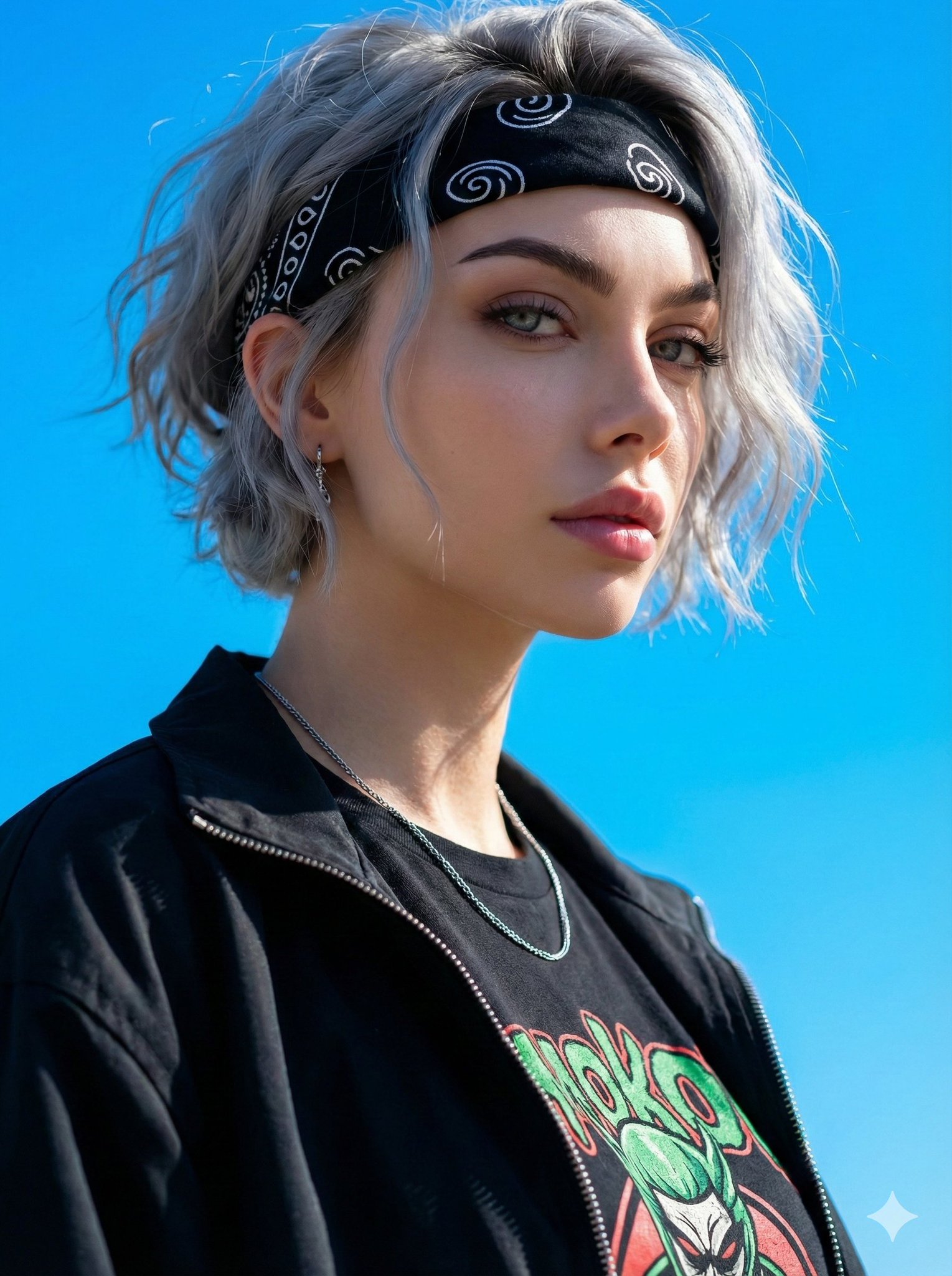 现代前卫的女生特写