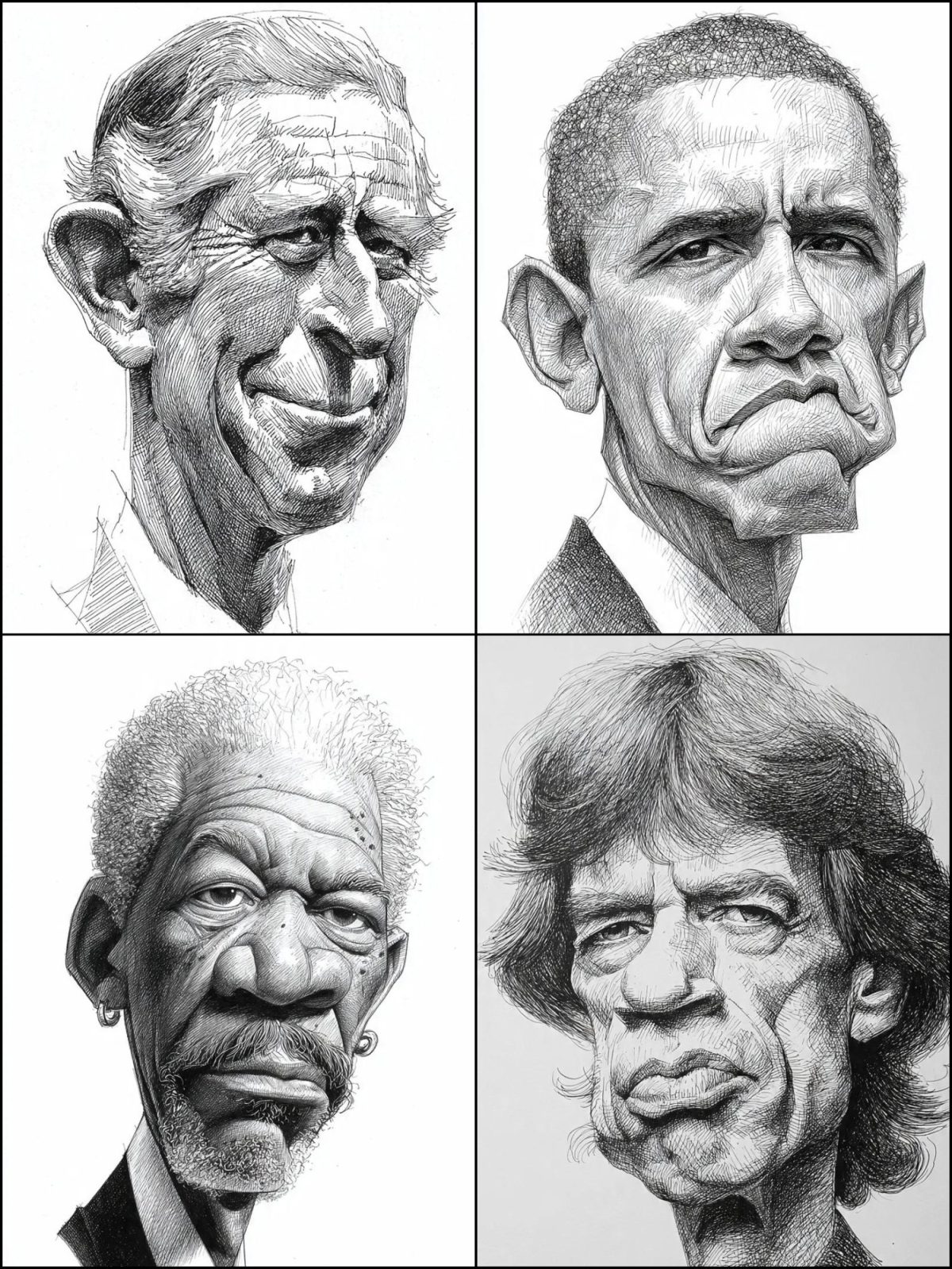 黑白素描手绘漫画