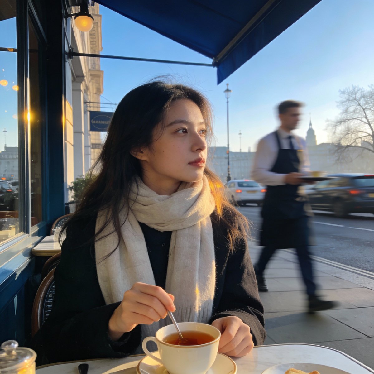 伦敦户外餐厅人像