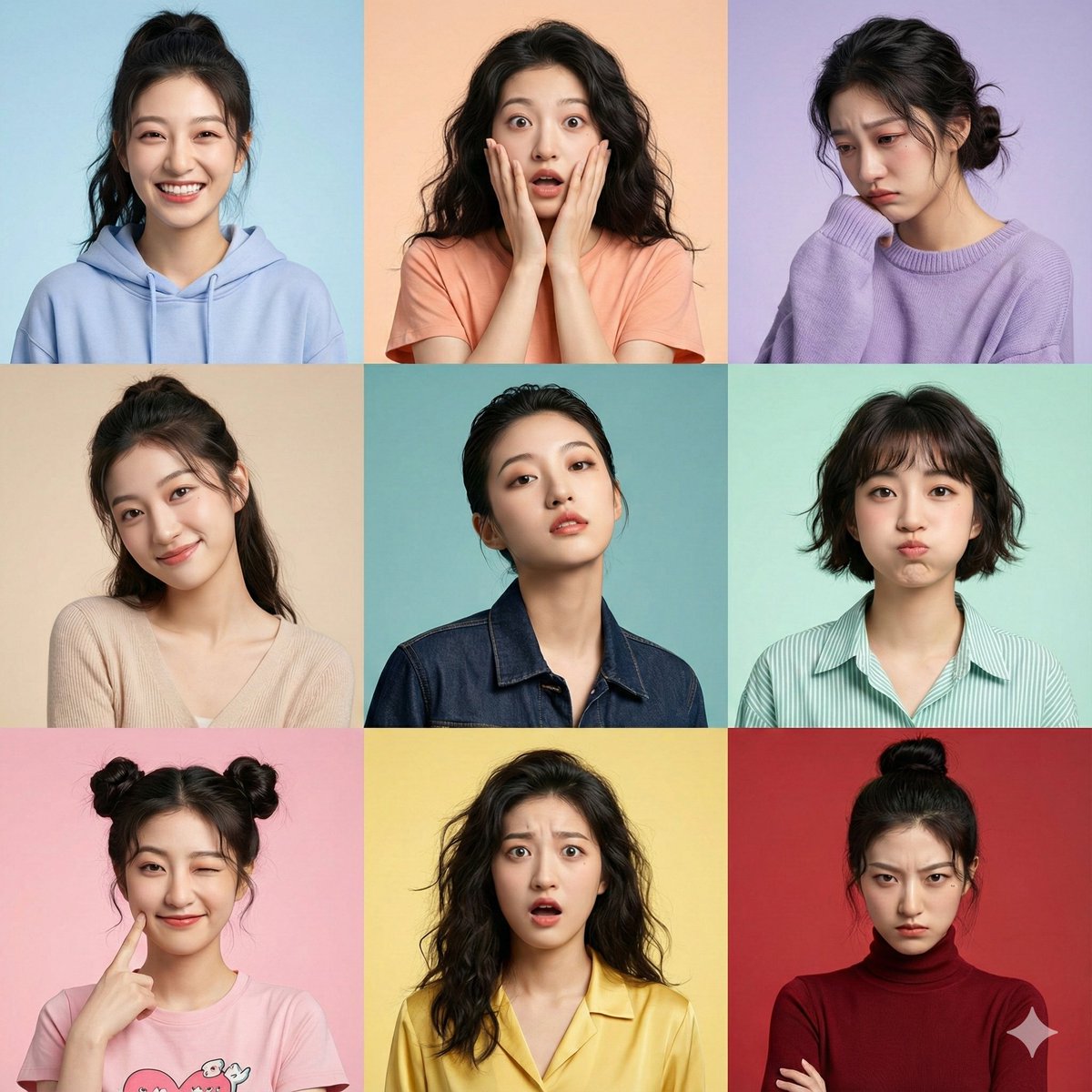 真人版的9宫格照片