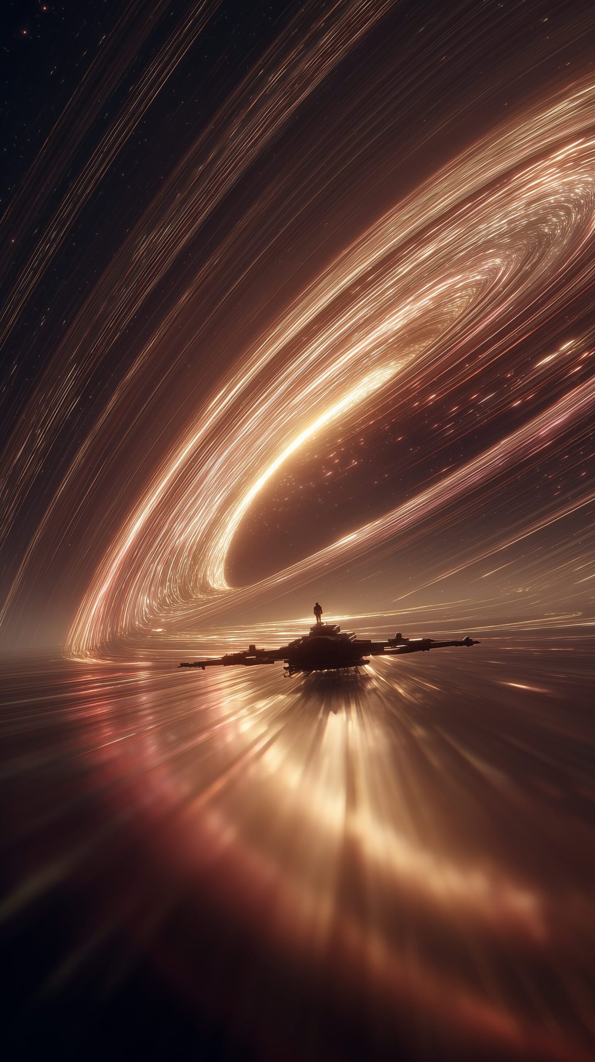 Nanobanana模型生成 金色宇宙黑洞 - AI绘画提示词参考