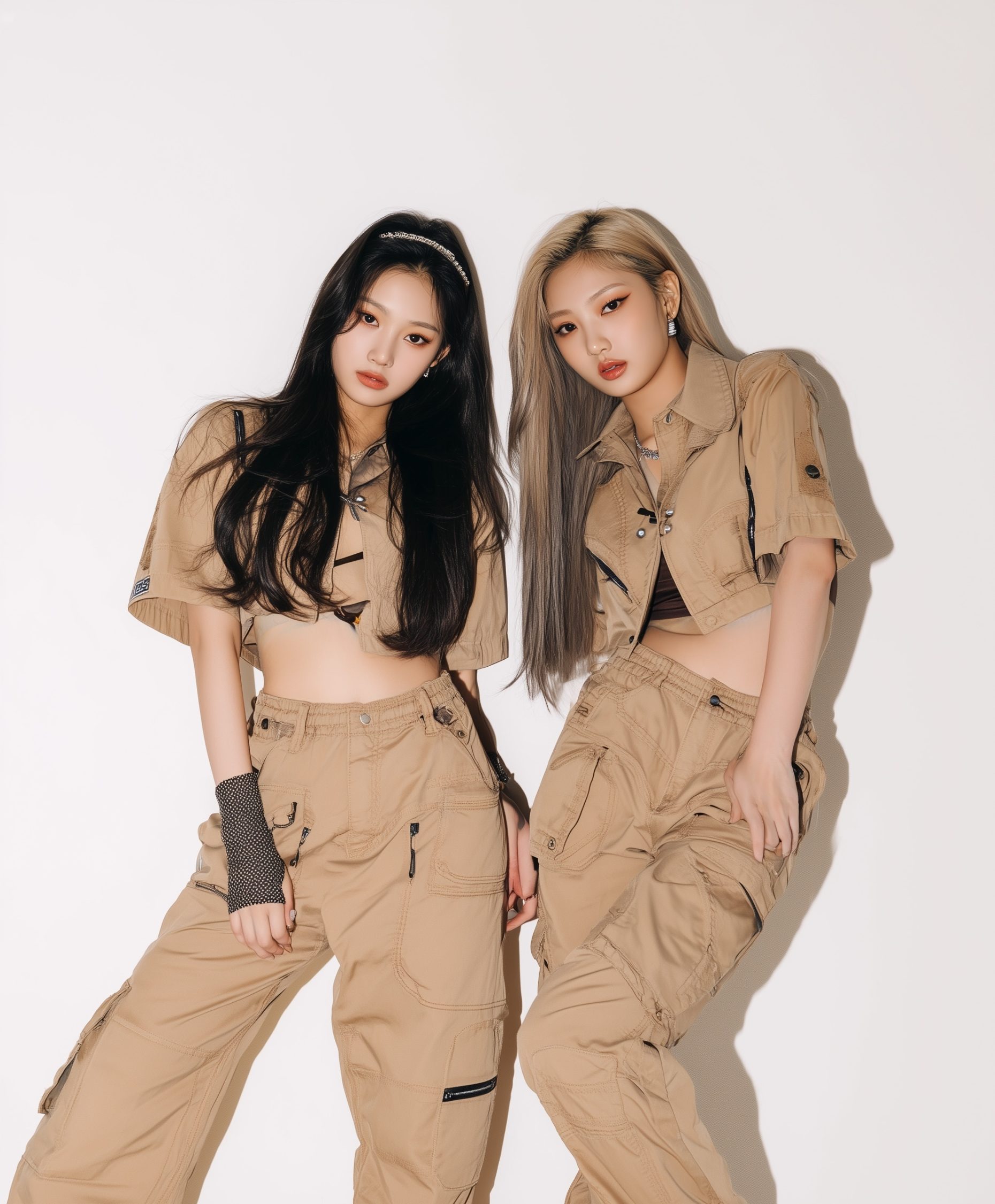 Nanobanana模型生成 两位19岁的亚洲美女K-pop偶像 - AI绘画提示词参考