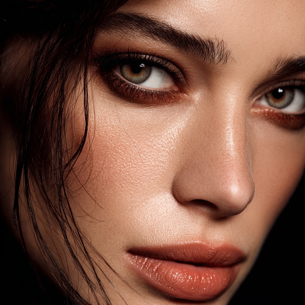 Nanobanana模型生成 女子脸部特写 - AI绘画提示词参考