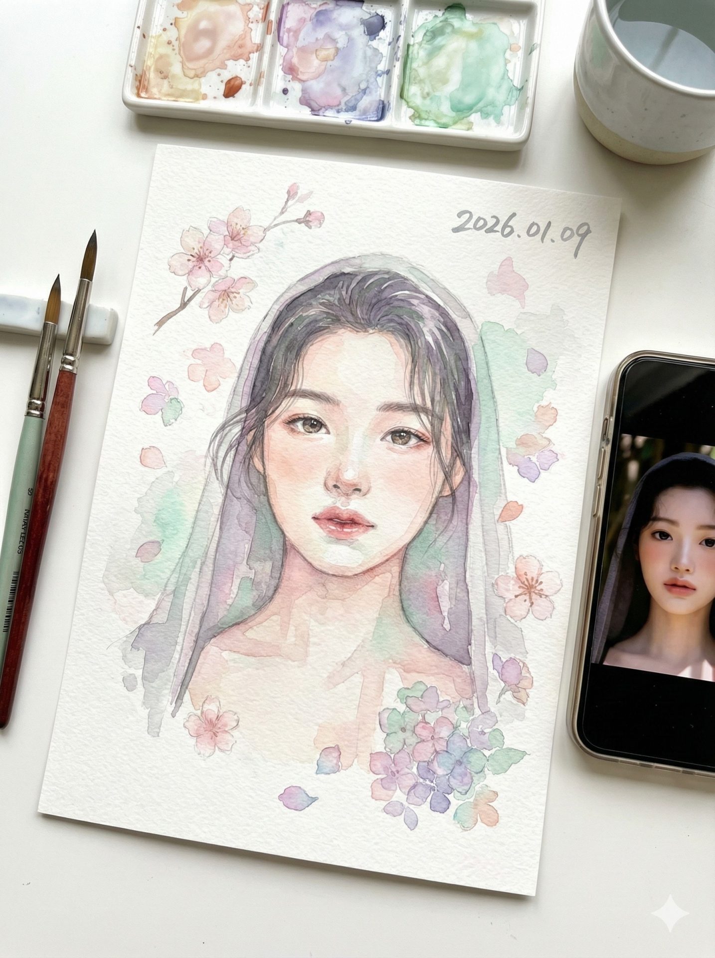 Nanobanana模型生成 一幅极其细腻的日式水彩插画 - AI绘画提示词参考