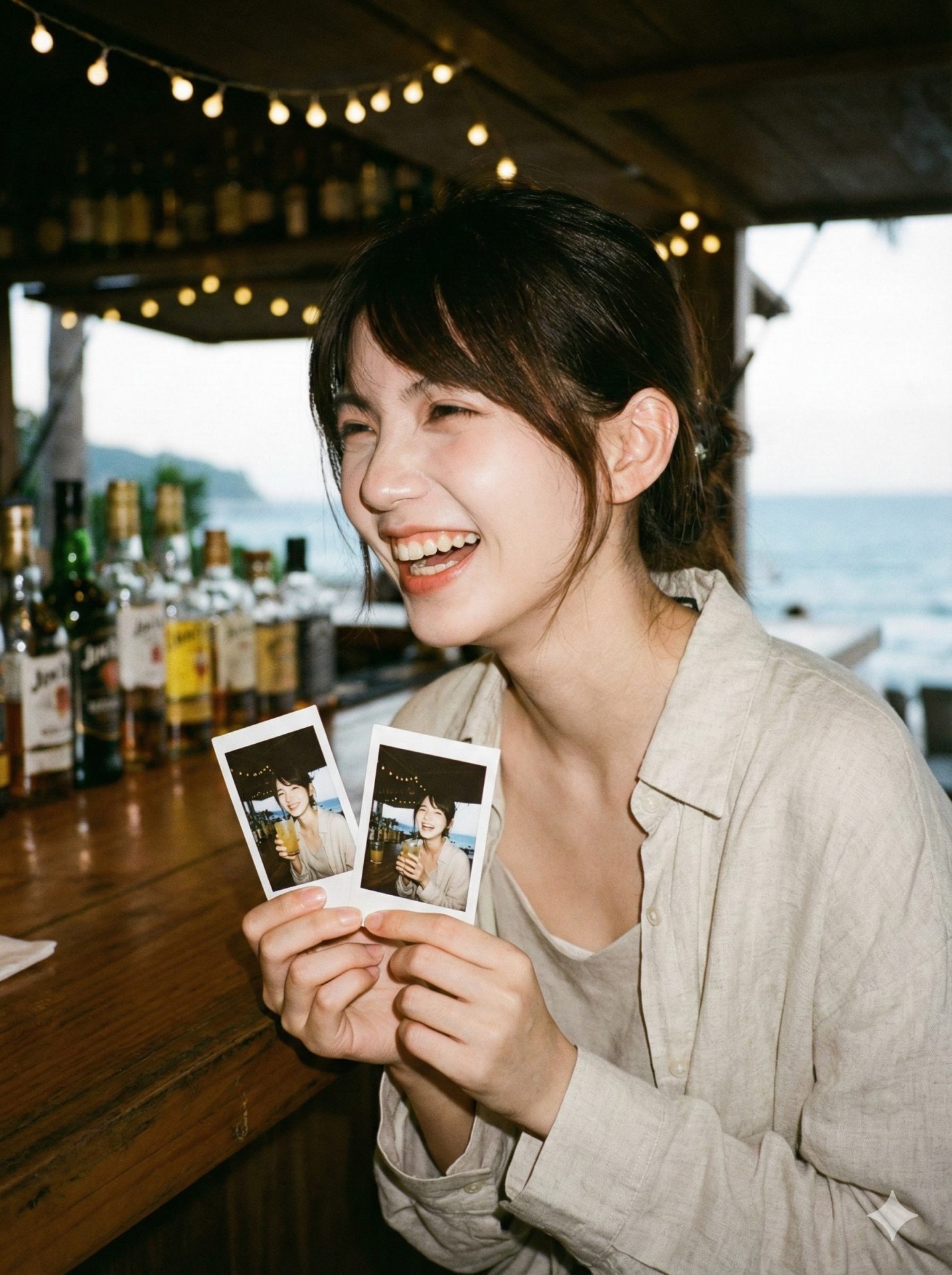 Nanobanana模型生成 度假酒馆的胶片瞬间 - AI绘画提示词参考