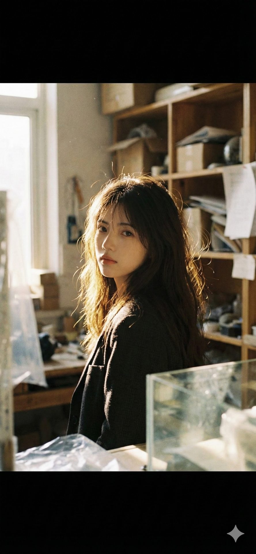 Nanobanana模型生成 逆光发梢的温柔怅惘 - AI绘画提示词参考