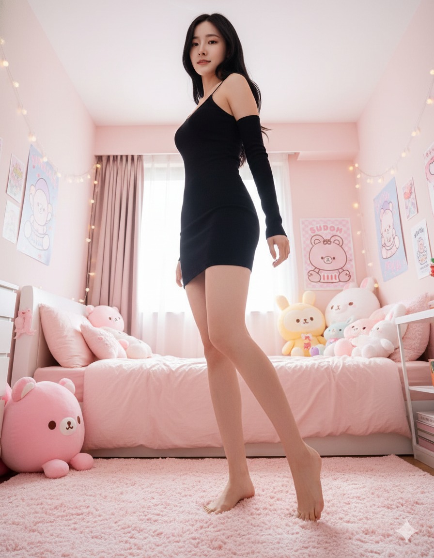 Nanobanana模型生成 女大学生的可爱风卧室场景 - AI绘画提示词参考