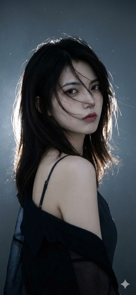 Ethereal Gaze & Wind-Swept Glow | 逆光回眸与柔雾氛围 5 Nanobanana模型生成 风掠青丝眸藏孤影写真照 - AI绘画提示词参考