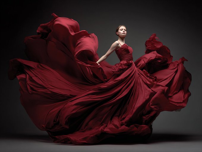 Nanobanana模型生成 高速定格动态垂褶魅影 - AI绘画提示词参考