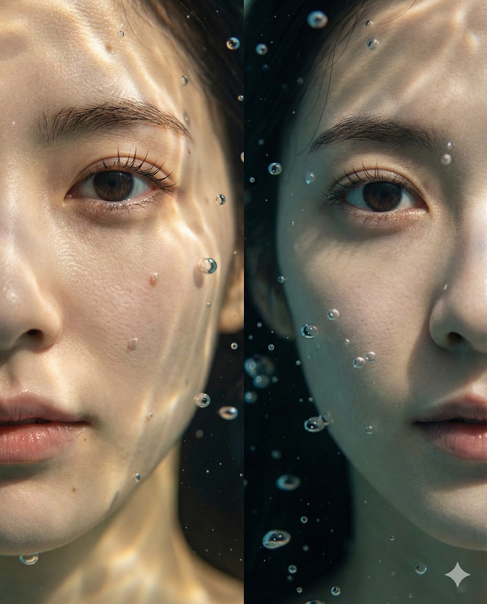 Nanobanana模型生成 水下金辉梦境分镜 - AI绘画提示词参考