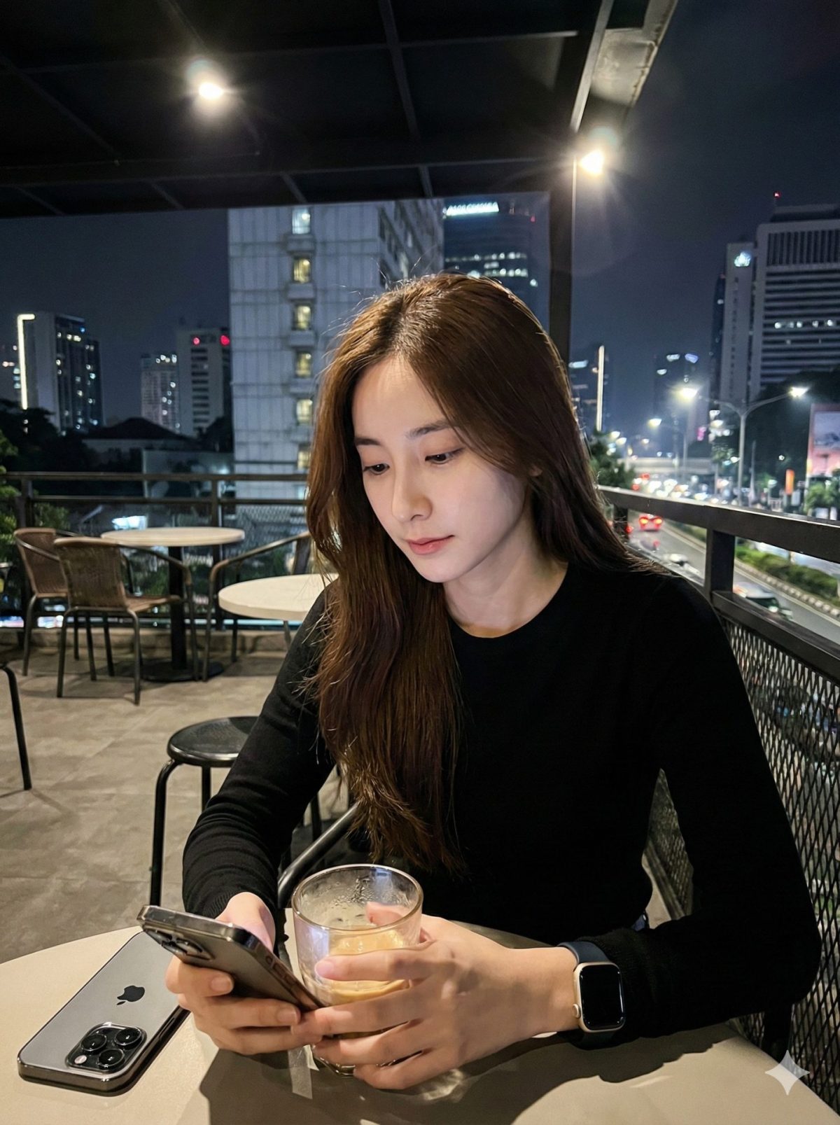 Nanobanana模型生成 邻家女孩咖啡馆随拍 - AI绘画提示词参考