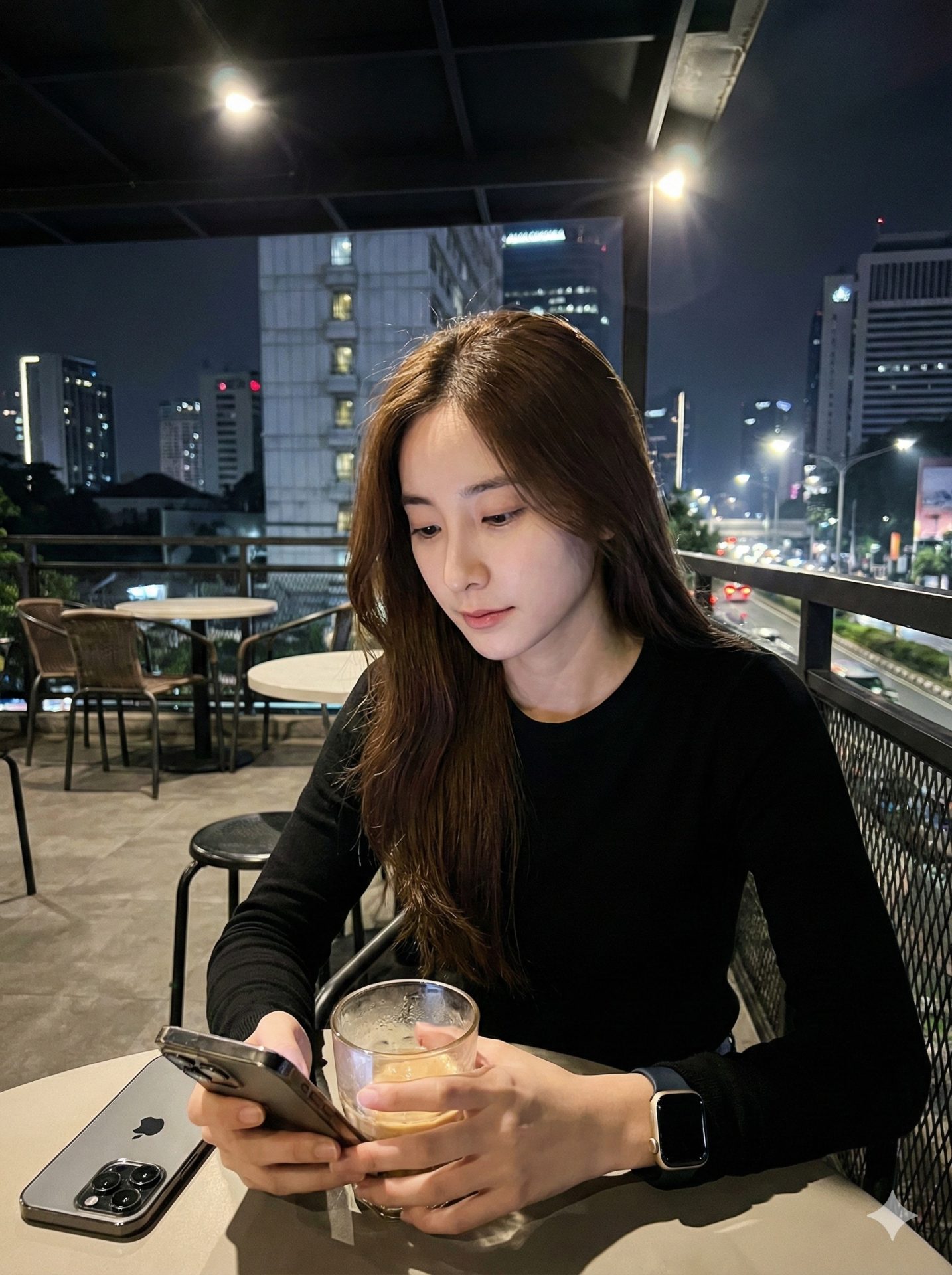 Nanobanana模型生成 邻家女孩咖啡馆随拍 - AI绘画提示词参考