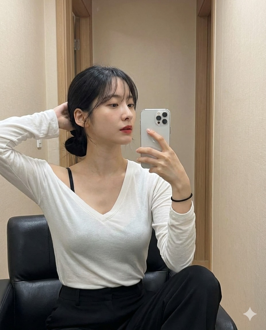 Nanobanana模型生成 慵懒黑椅纯白诱惑 - AI绘画提示词参考