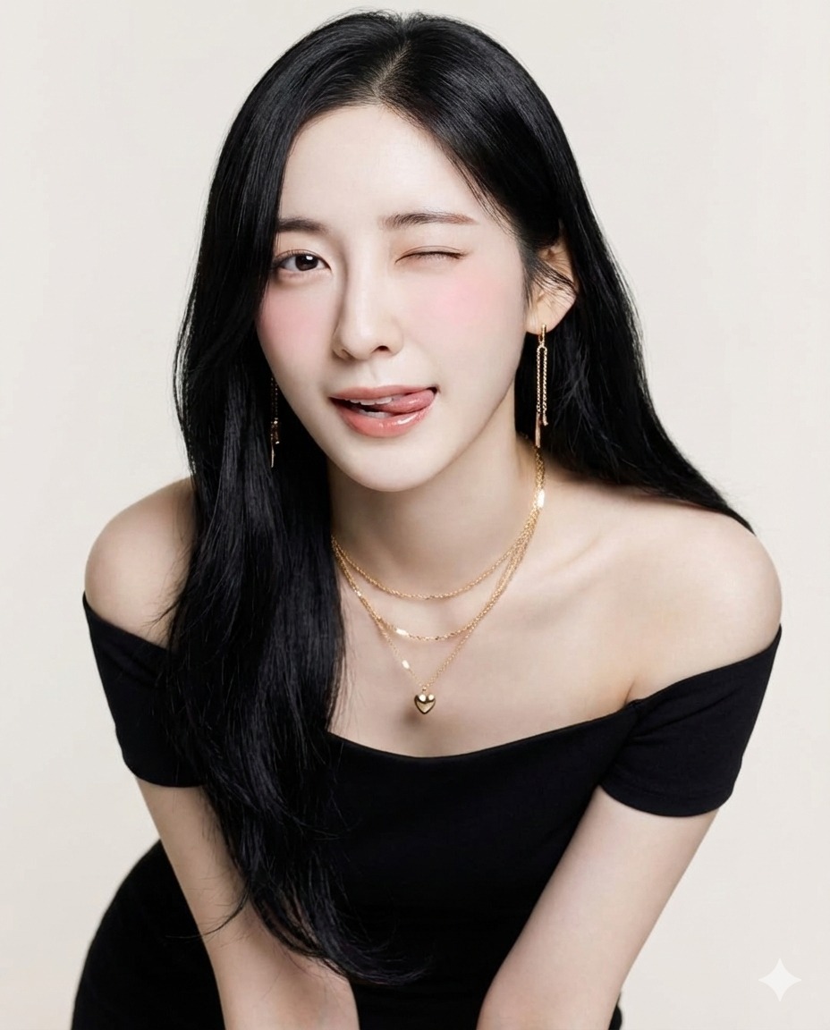 Nanobanana模型生成 俏皮黑裙少女撩人写真 - AI绘画提示词参考