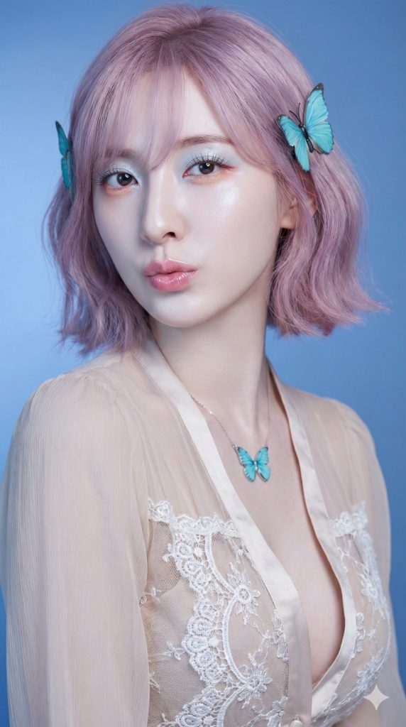 Nanobanana模型生成 冰蓝瓷肌少女 - AI绘画提示词参考