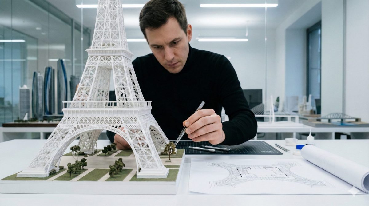 Nanobanana模型生成 埃菲尔光影模型匠 - AI绘画提示词参考