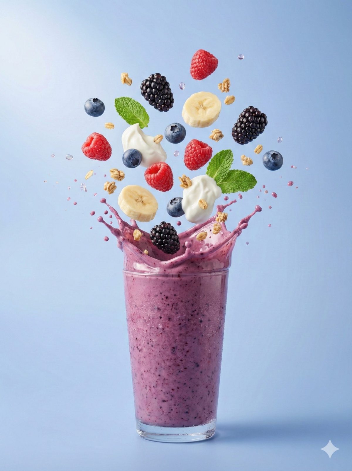 Nanobanana模型生成 悬浮食材8K美食大片 - AI绘画提示词参考