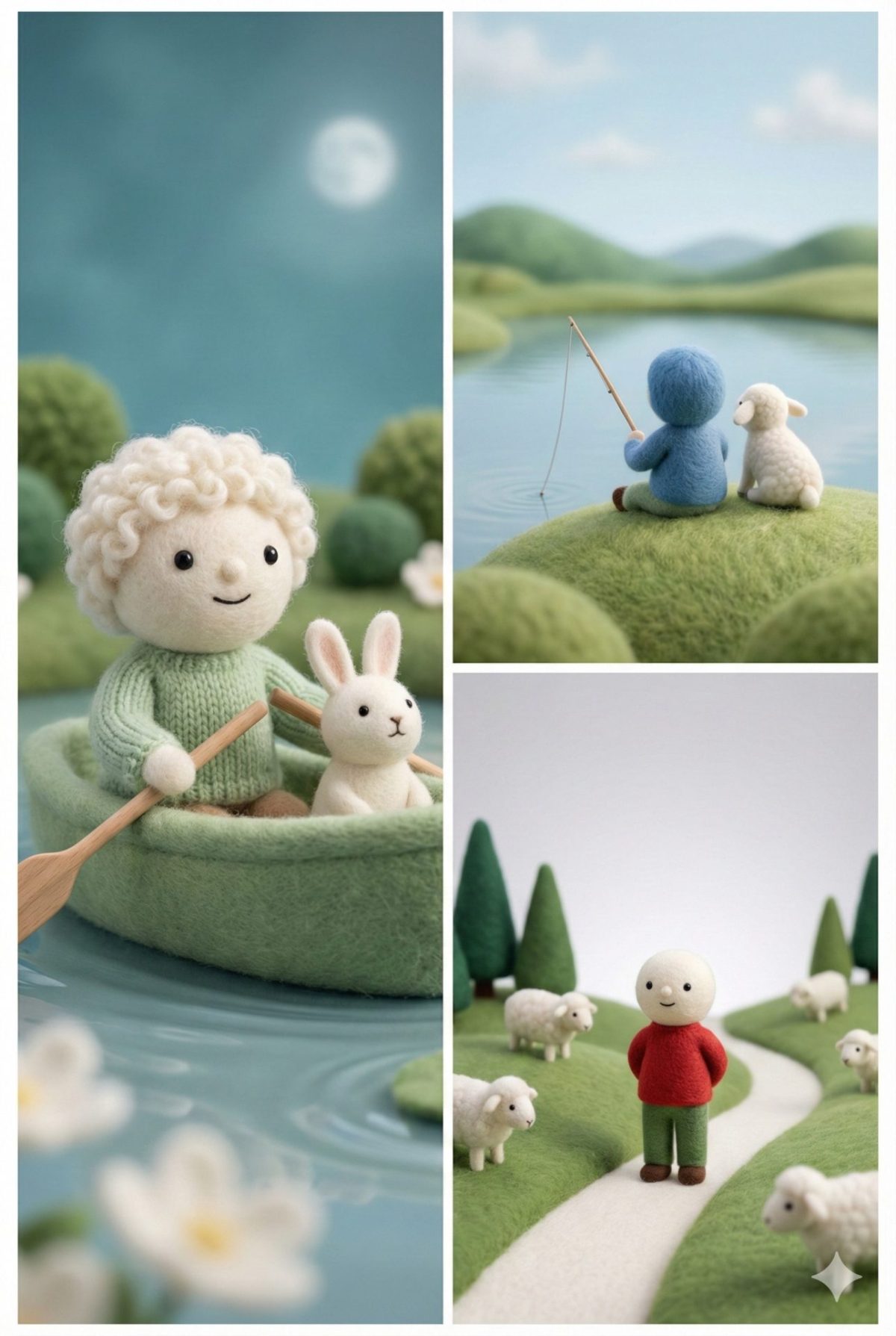 Nanobanana模型生成 凝脂羊毛微型制品 - AI绘画提示词参考