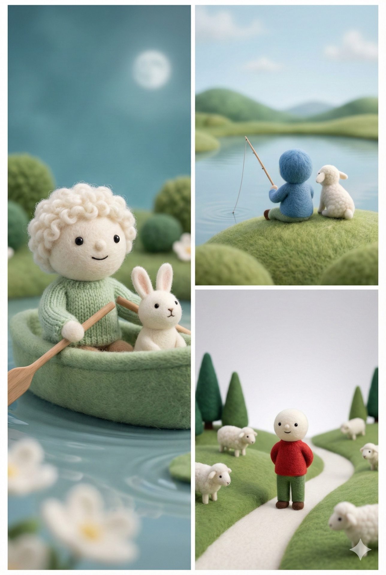 Nanobanana模型生成 凝脂羊毛微型制品 - AI绘画提示词参考