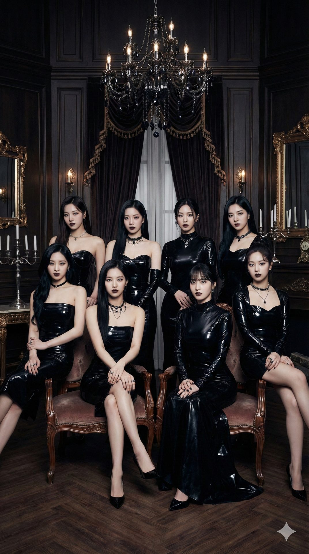 Nanobanana模型生成 韩国女团TWICE豪华团体肖像 - AI绘画提示词参考