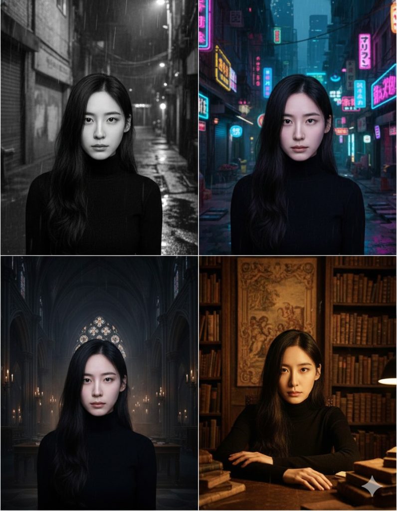 Nanobanana模型生成 电影级广角角色人像 - AI绘画提示词参考