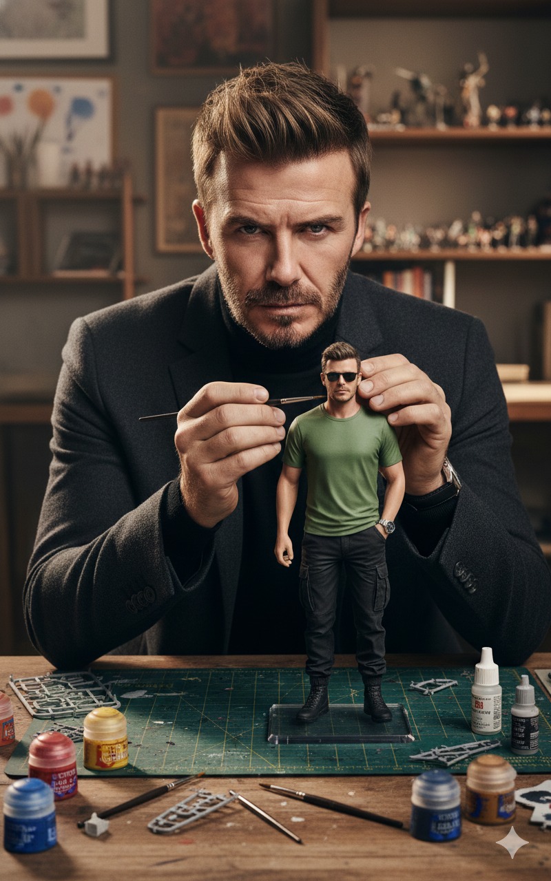 Nanobanana模型生成 电影级手办创作瞬间 - AI绘画提示词参考