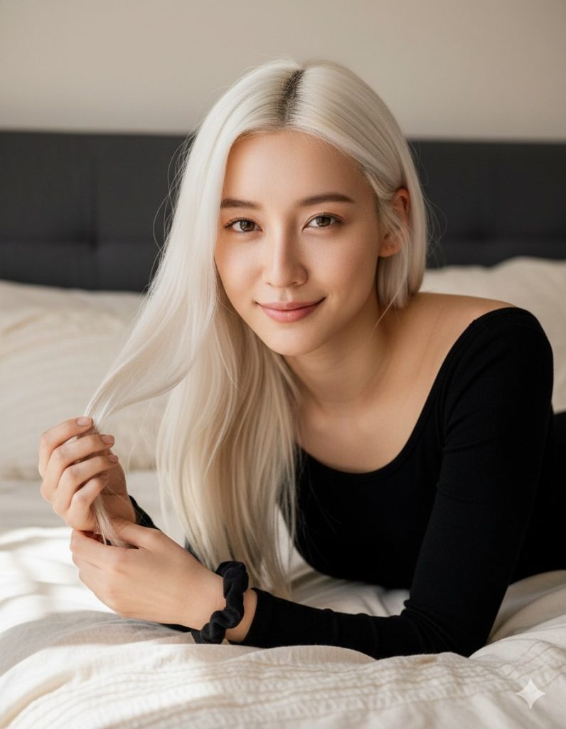 Nanobanana模型生成 阳光洒落慵懒金发少女 - AI绘画提示词参考