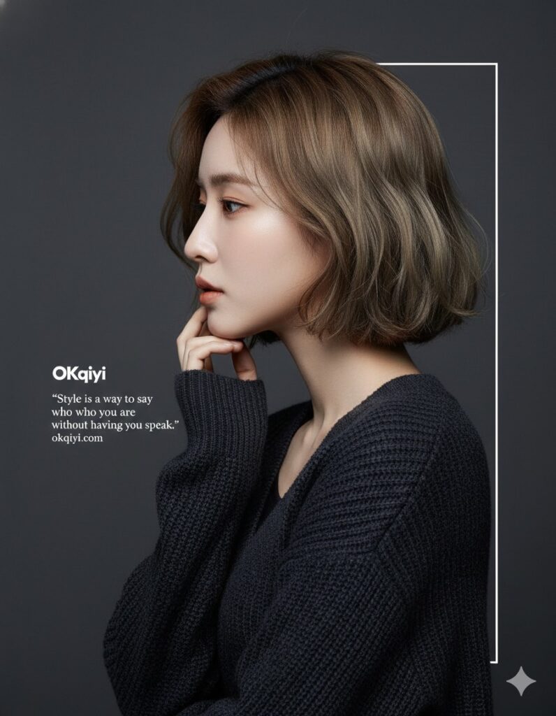 Nanobanana模型生成 忧郁白框侧颜时尚大片 - AI绘画提示词参考