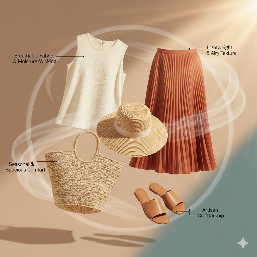 Nanobanana模型生成 地中海夏日高定穿搭图解 - AI绘画提示词参考