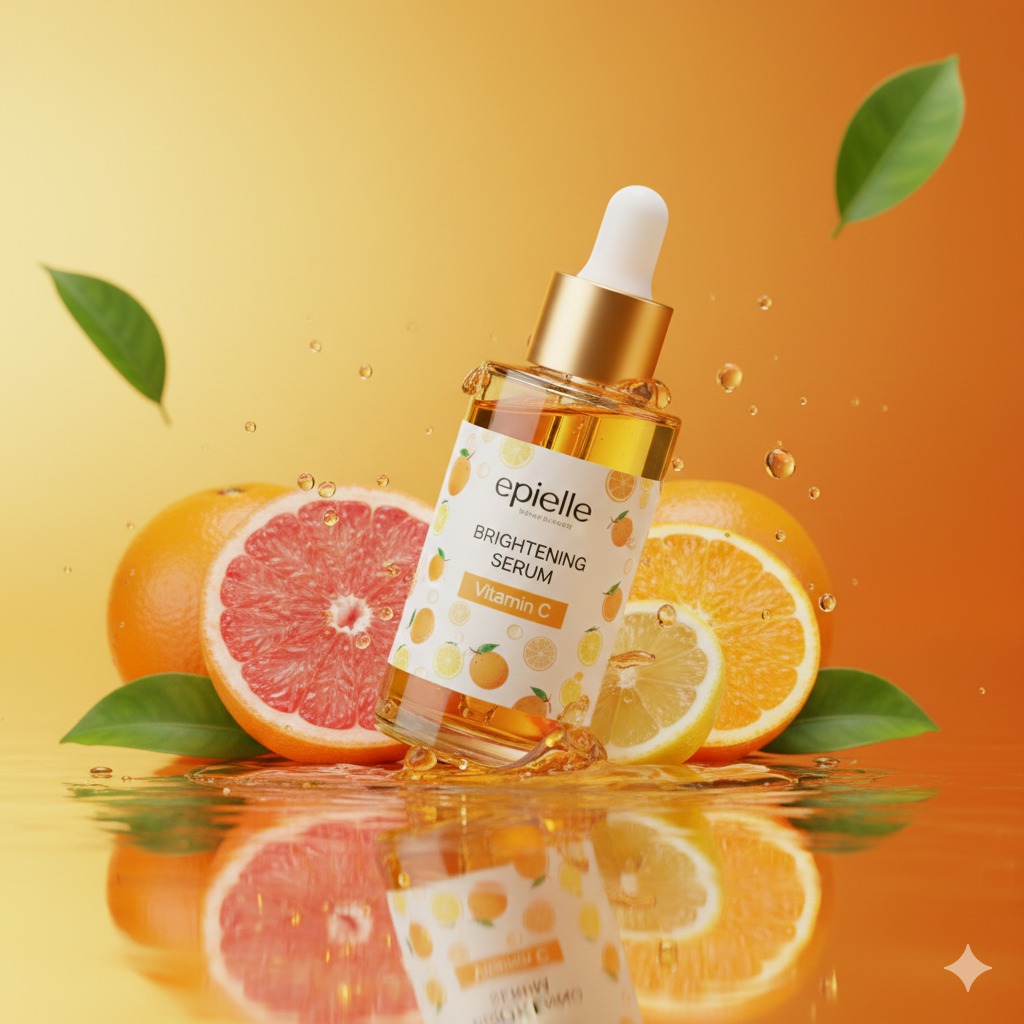 Nanobanana模型生成 奢华橙光维C精华视觉盛宴 - AI绘画提示词参考