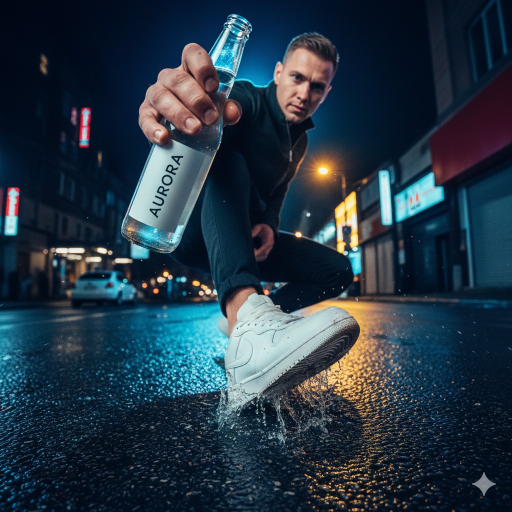 Nanobanana模型生成 街头炫瓶男模 - AI绘画提示词参考