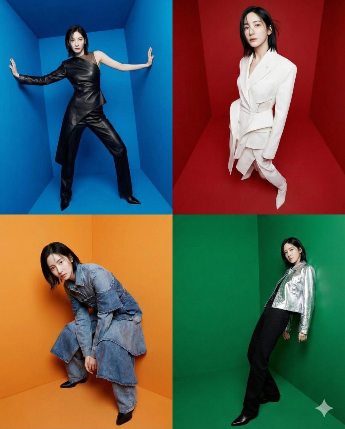 Nanobanana模型生成 炫彩几何盒中时尚大片 - AI绘画提示词参考