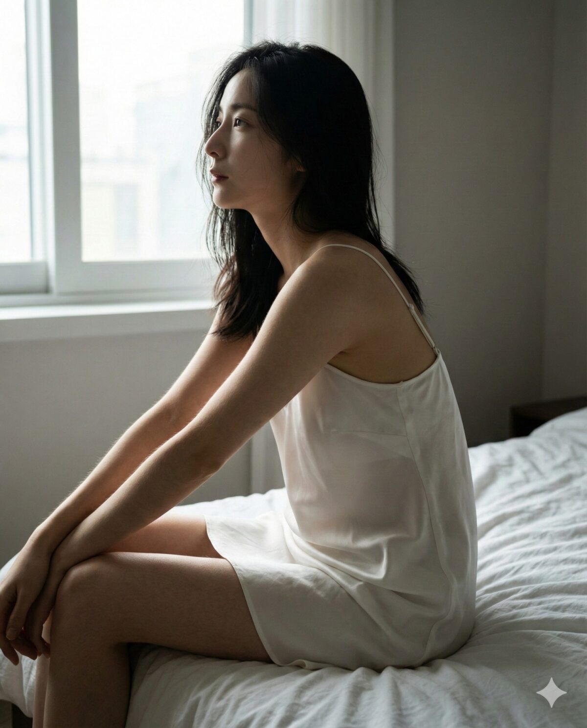 Nanobanana模型生成 晨光剪影美人 - AI绘画提示词参考