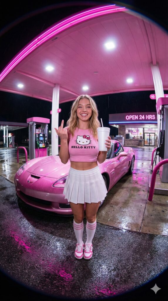 Nanobanana模型生成 霓虹雨夜叛逆少女 - AI绘画提示词参考