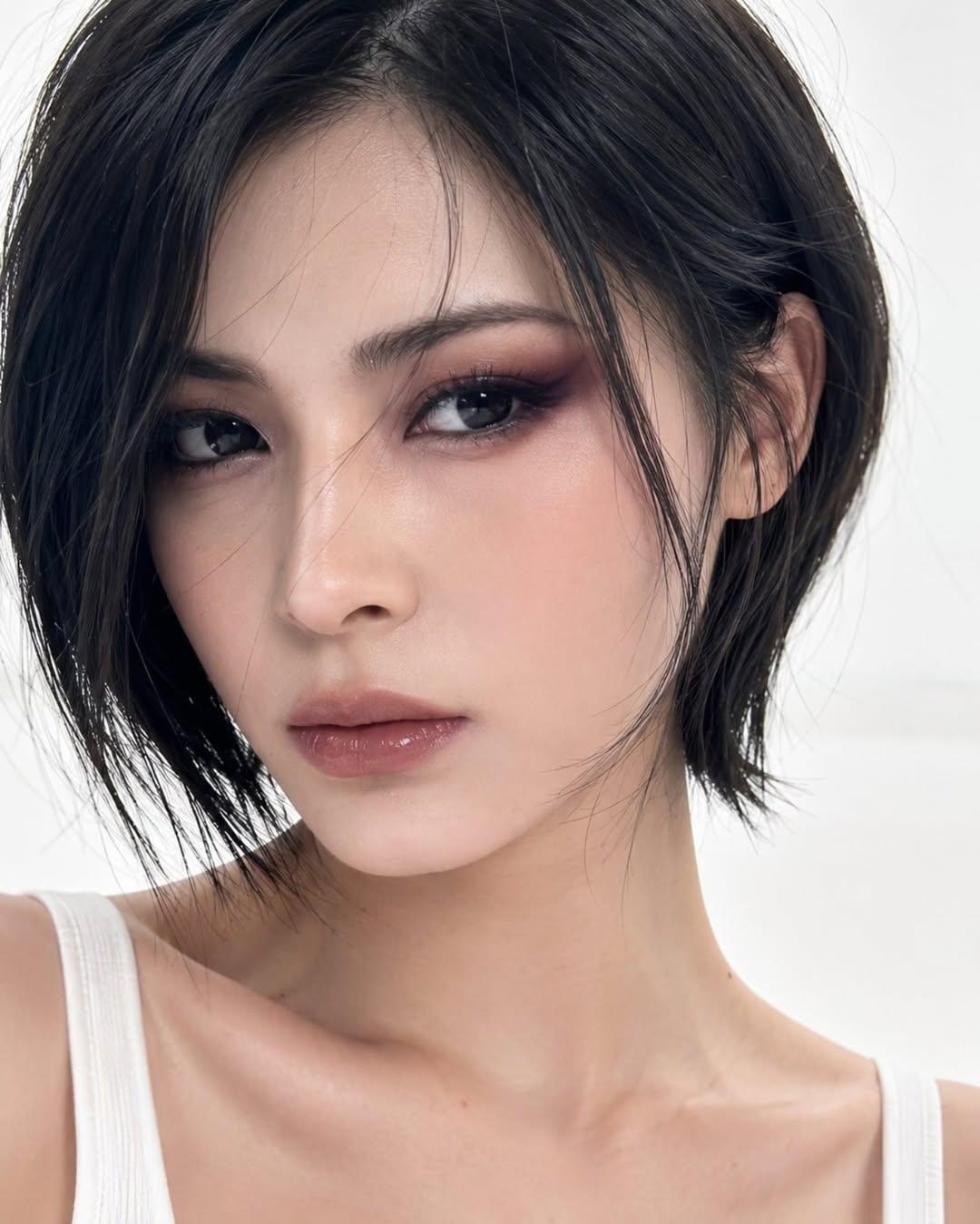 Nanobanana Pro 生成 超写实韩式波波头短发女性美容肖像 - AI绘画提示词