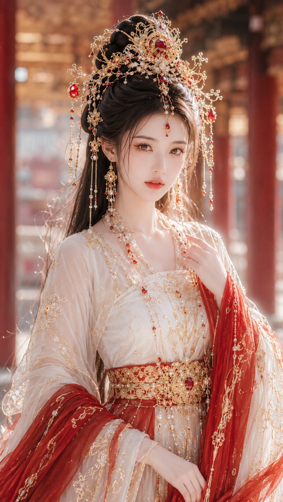 Tang Fantasy Gorgeous Female Lead Portrait | 唐风华丽仙侠女主精修写真 2 Nanobanana Pro 生成 唐风华丽仙侠女主精修写真 - AI绘画提示词