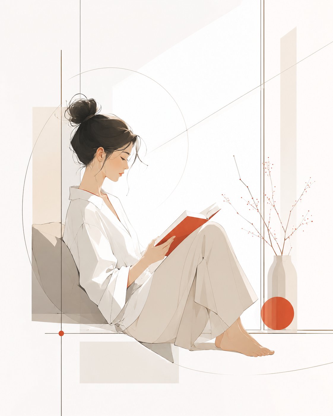 Nanobanana Pro 生成 现代极简杂志风高级留白插画提示词 - AI绘画提示词