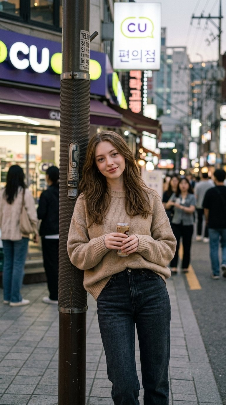 Nanobanana Pro 生成 超写实韩系休闲少女电影感写真 - AI绘画提示词