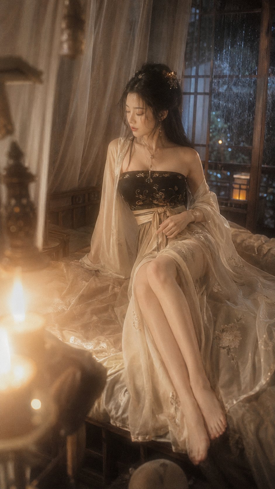 Nanobanana Pro 生成 宋代风格古代闺阁女子写真肖像 - AI绘画提示词
