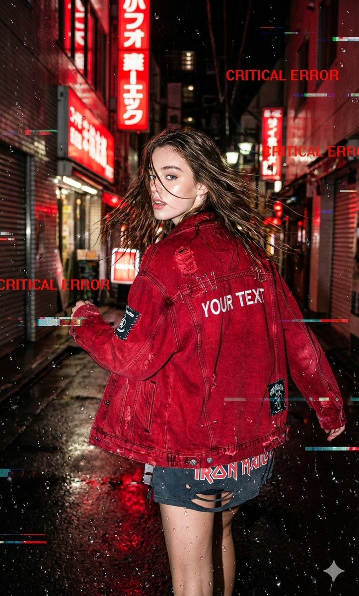 Neo Tokyo Glitch Girl Look Back | 新东京雨夜:故障风红衣少女惊惶回眸 2 Nanobanana Pro 生成 新东京雨夜:故障风红衣少女惊惶回眸 - AI绘画提示词