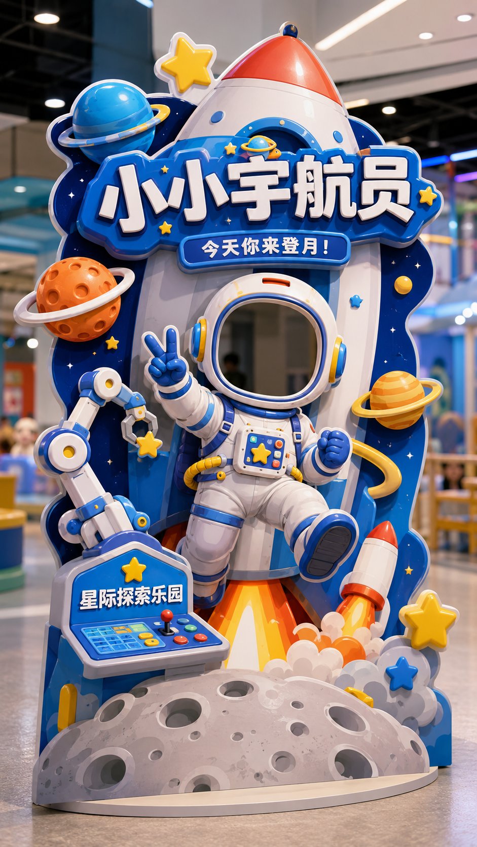 Nanobanana Pro 生成 互动打卡异形立牌设计效果图 - AI绘画提示词