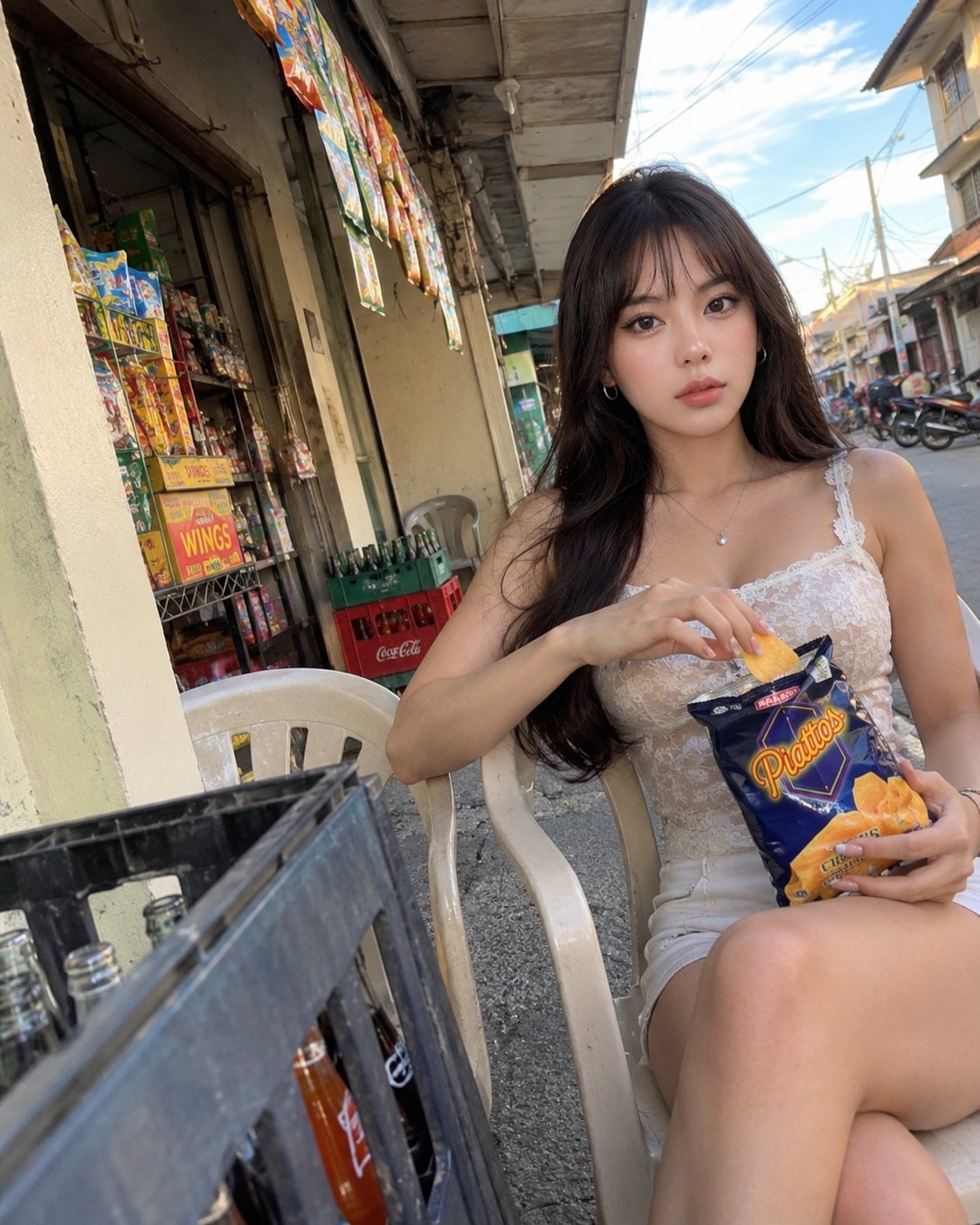 Nanobanana Pro 生成 索尼爱立信K800i便利店少女纪实 - AI绘画提示词