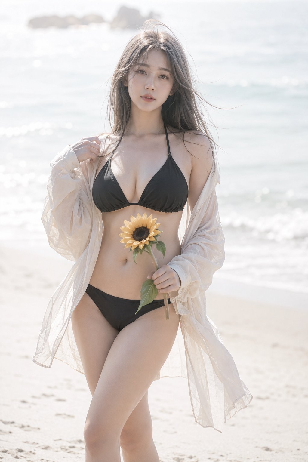 Nanobanana Pro 生成 梦幻日系夏日海边人像写真 - AI绘画提示词