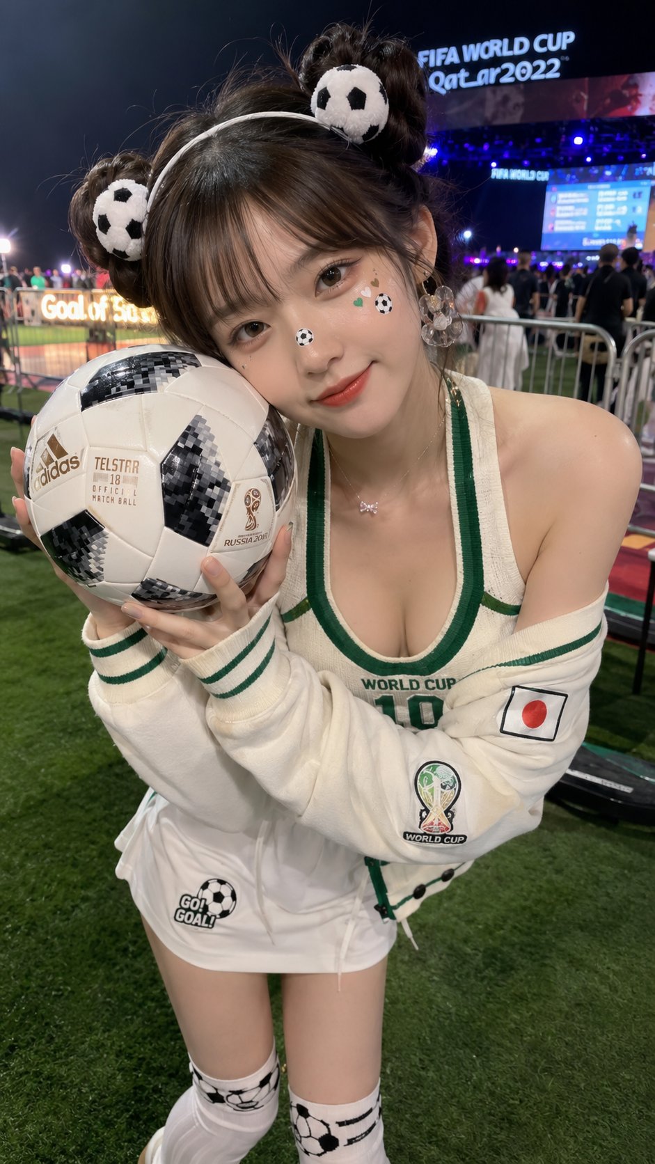 Sweet Japanese World Cup Soccer Babe Portrait | 甜美日系世界杯足球宝贝人像 2 Nanobanana Pro 生成 甜美日系世界杯足球宝贝人像 - AI绘画提示词
