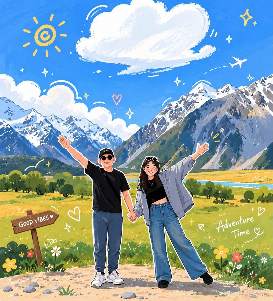 Nanobanana Pro 生成 吉卜力风手绘旅游照片转动漫 - AI绘画提示词