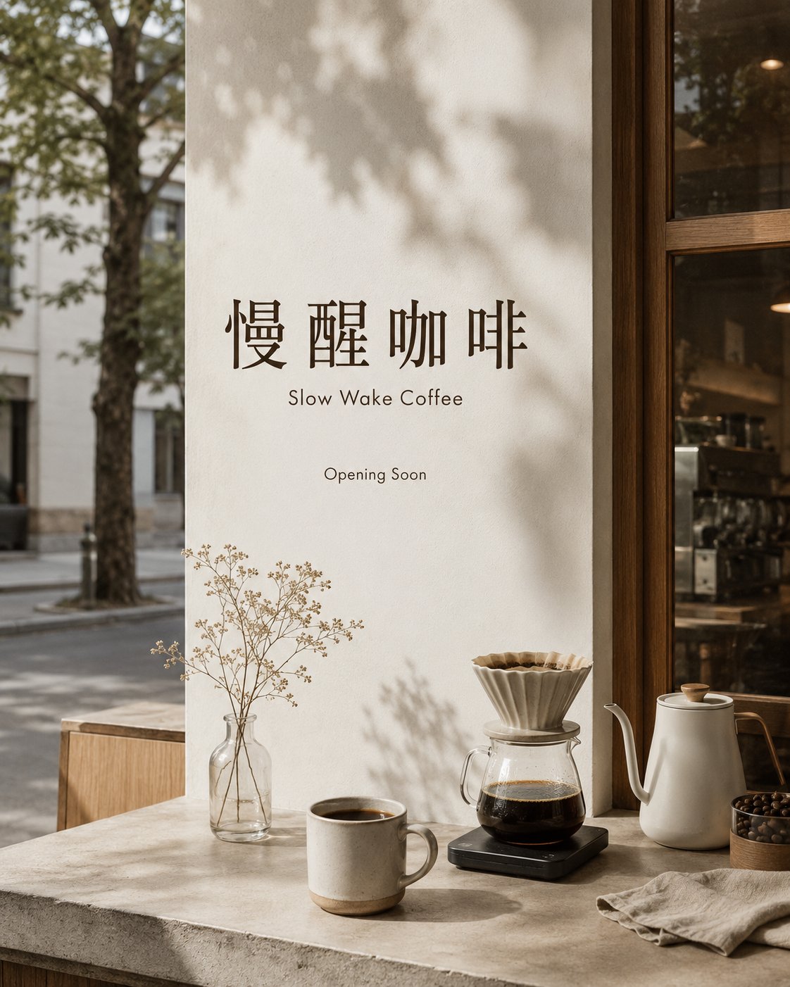 Slow Wake Coffee Brand Visual Proposals | 慢醒咖啡精品咖啡店品牌视觉提案 2 Nanobanana Pro 生成 慢醒咖啡精品咖啡店品牌视觉提案 - AI绘画提示词