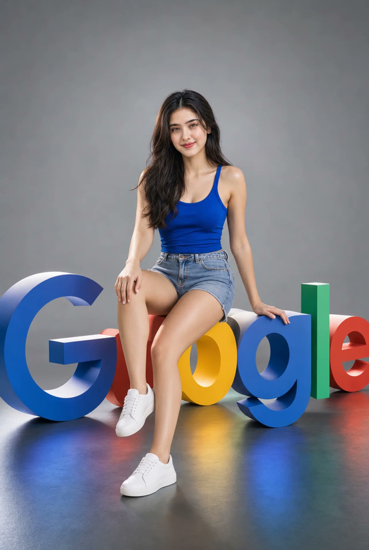 Female Ai Creator Messenger Logo Studio Portrait | 巨大Messenger图标旁的女性AI创意者 2 Nanobanana Pro 生成 巨大Messenger图标旁的女性AI创意者 - AI绘画提示词