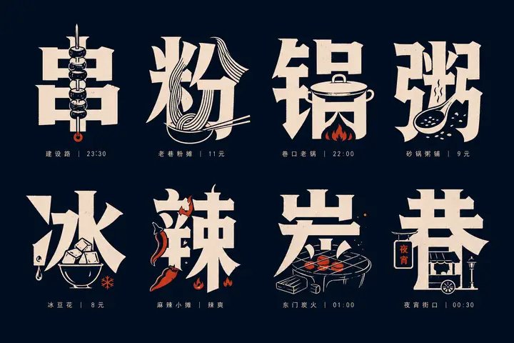 Nanobanana Pro 生成 雨天通勤提示矩阵字形图标设计 - AI绘画提示词